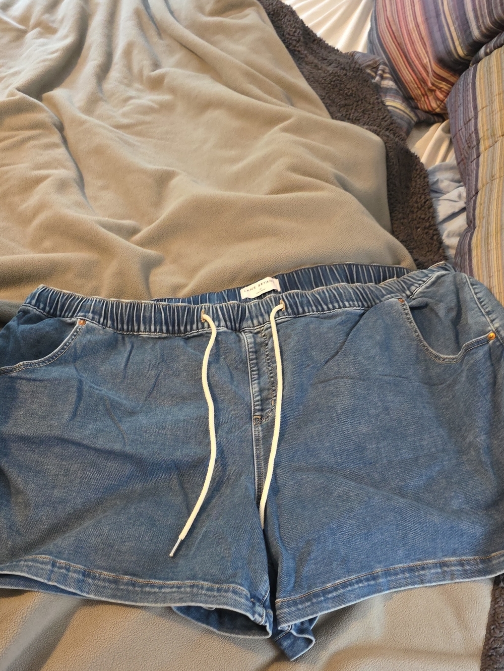 Lane Bryant Blue Denim Drawstring Jean Shorts